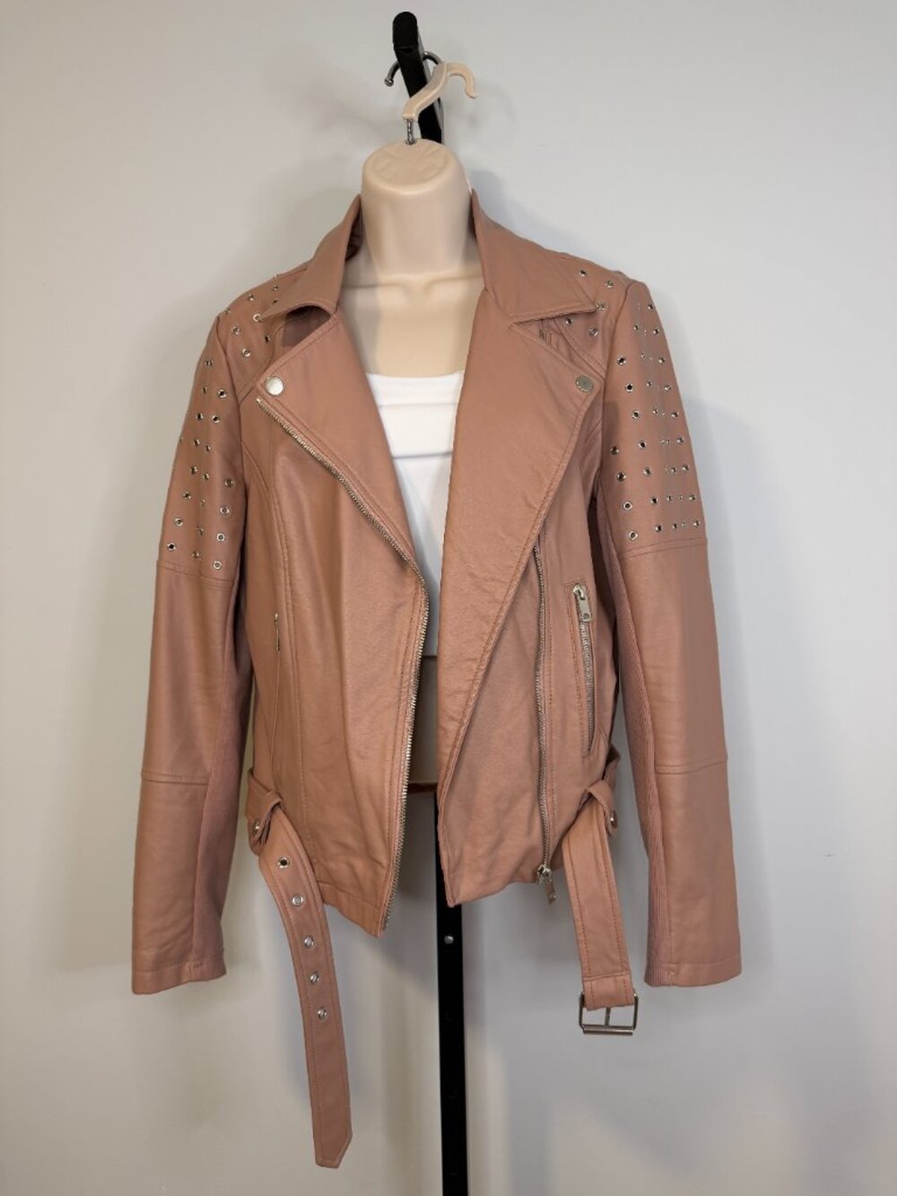 Sebby Collection Pink Leather Jackets - Size M